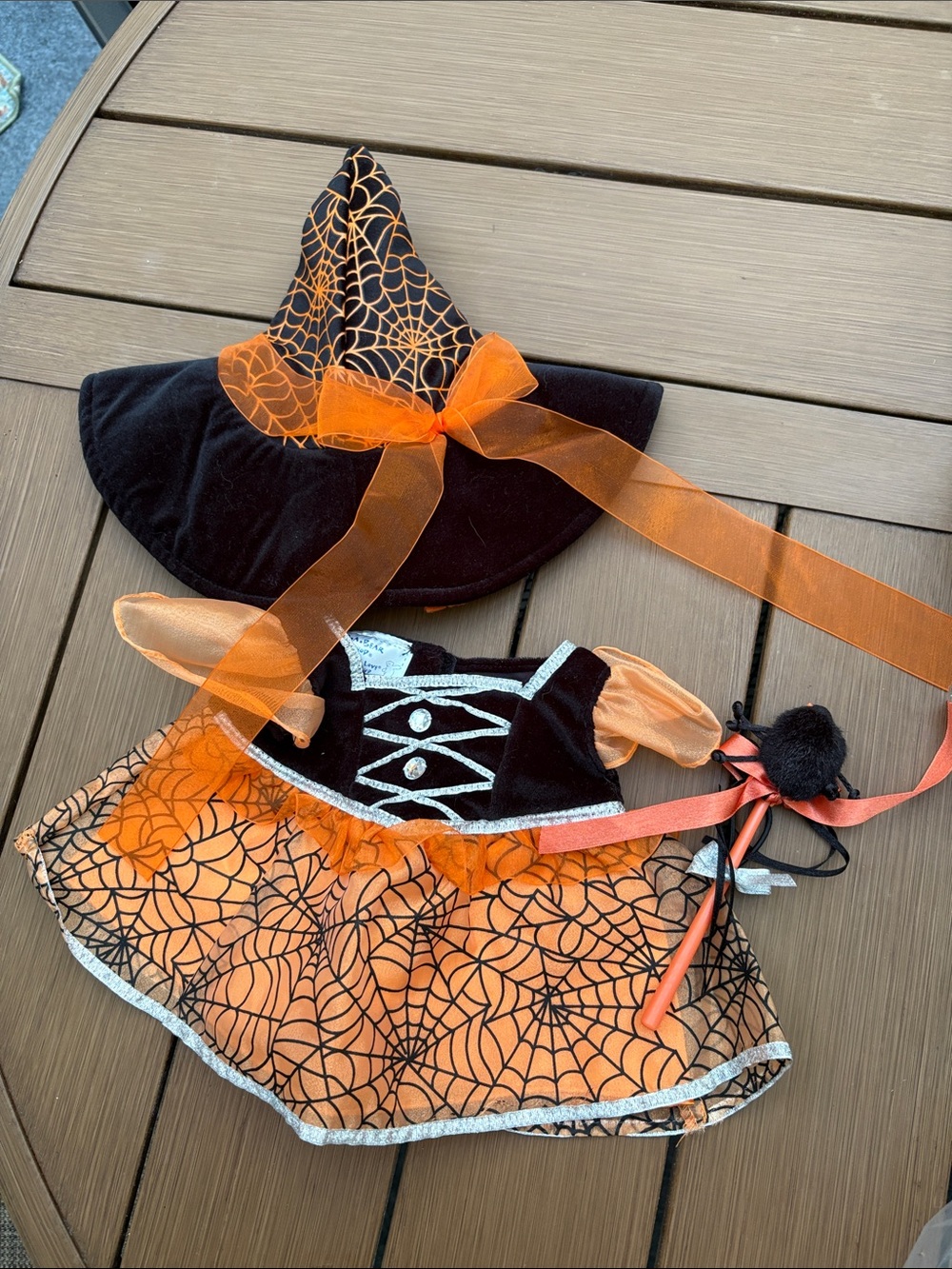 Build a Bear Witch Outfit with a Hat and a Spider Wand